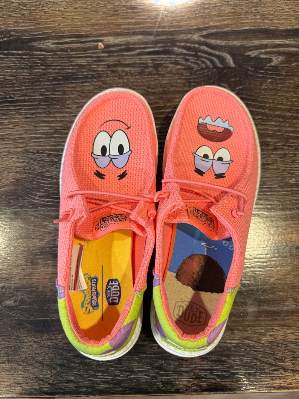 Hey Dude Coral Slip-On Sneakers - Patrick from Sponge Bob Size W6